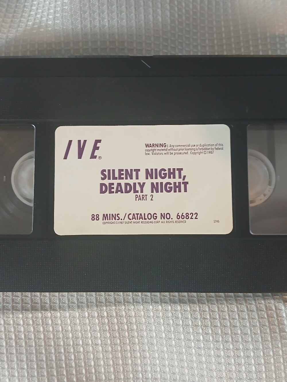 IVE Silent Night, Deadly Night Part 2 VHS Tape No Slipcover